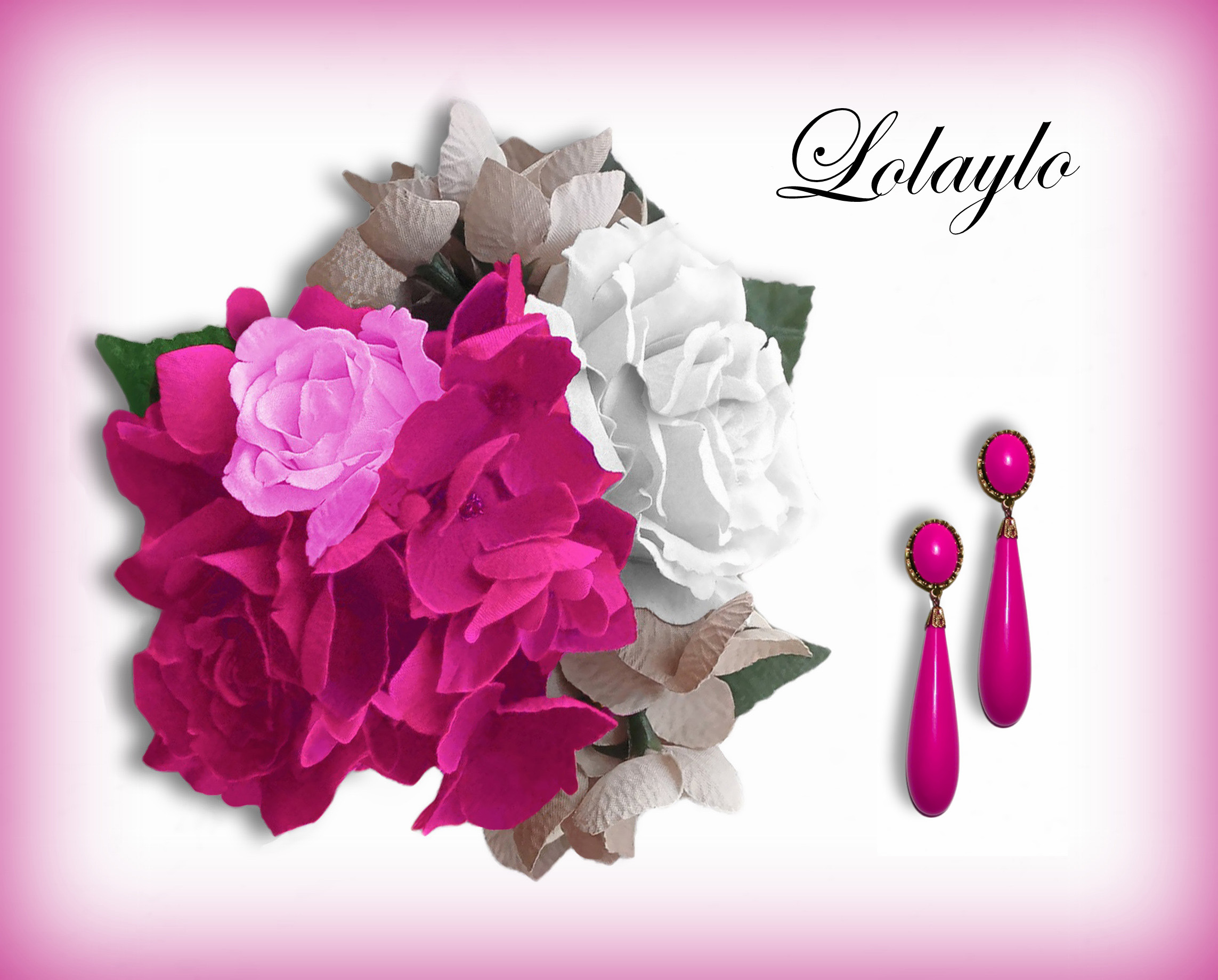 17cm. 22€.FUCSIA- BLANCO Y LÁGRIMAS