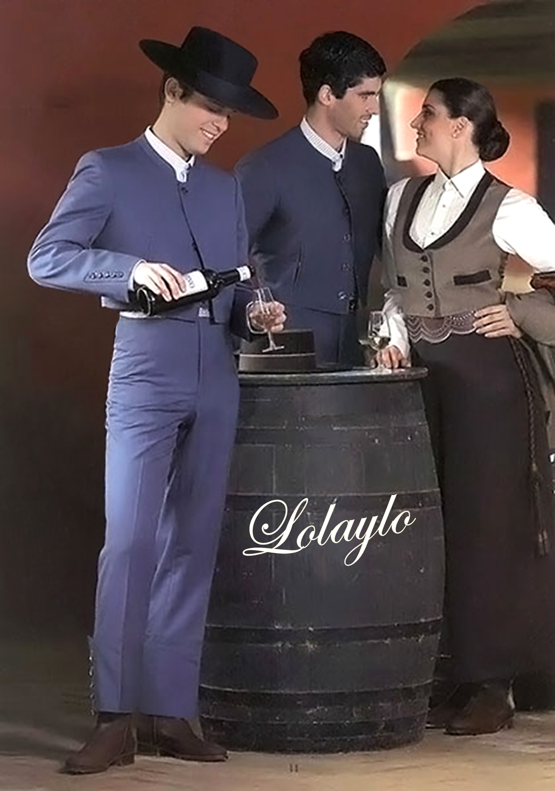 9- TRAJE CAMPERO GABARDINA AZUL AZAFATA CON CHALECO.346