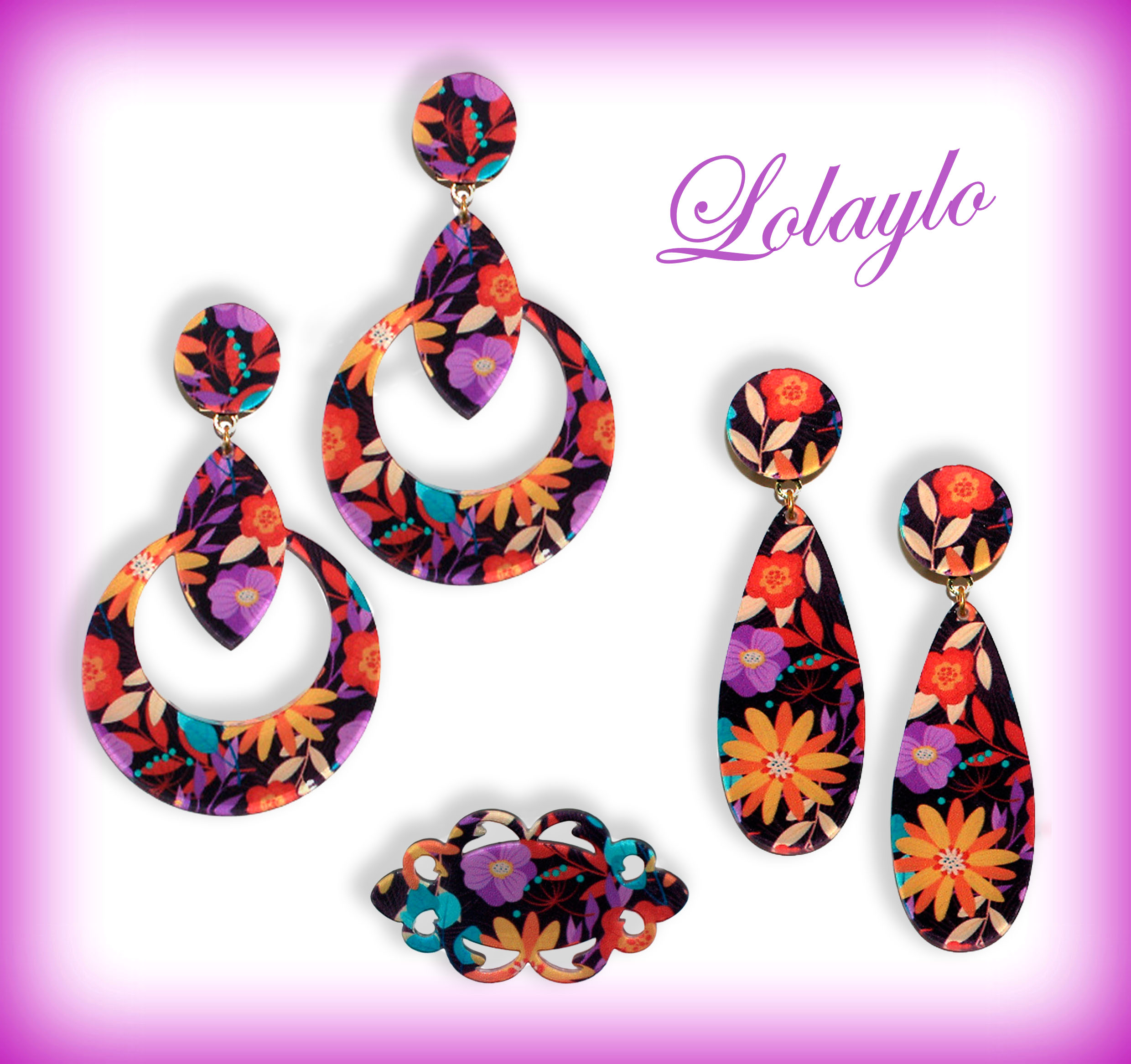 ARO CON HOJA- LÁGRIMAS Y BROCHE