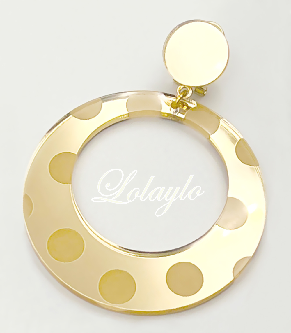 ARO LUNAR CON ESPEJO COLOR DORADO 9x7cm. 8x6cm. 6x4.5cm. 5.5x4cm. 4.5x3cm. CIERRE OMEGA. 16€