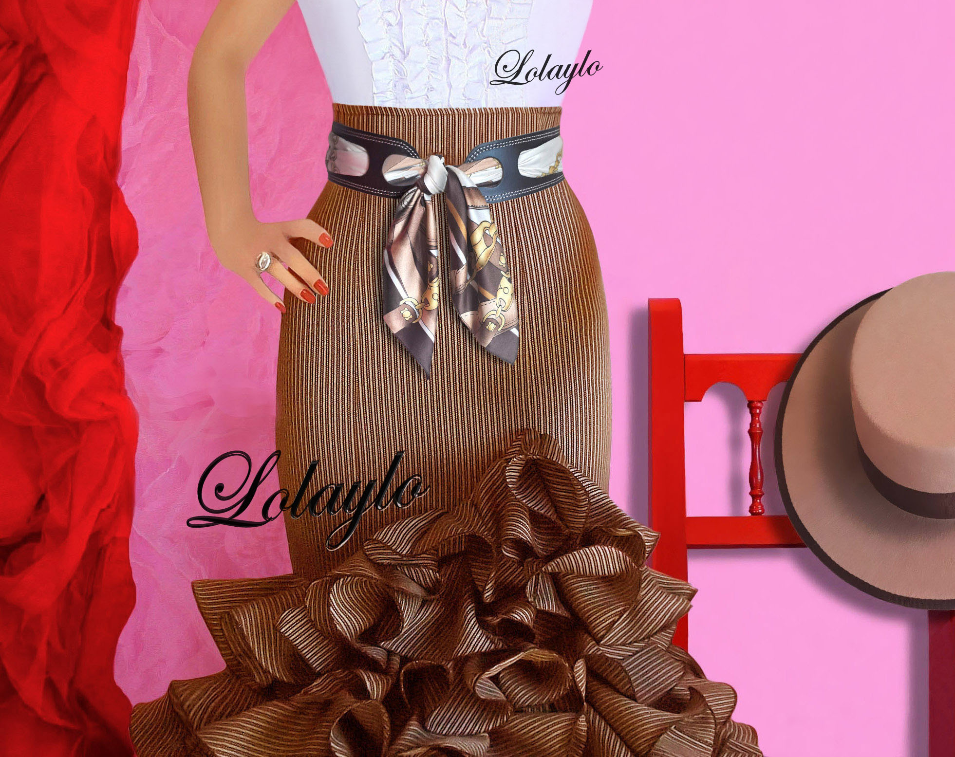 CAMPERA MARRÓN PAÑUELO TONOS MARRONES.