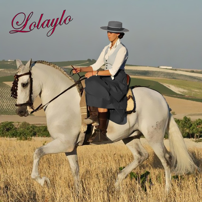 CHALECO 1000 RAYAS CELESTE. 65€. AZUL, BEIGE, CELESTE Y ROSA.FALDA AMAZONA SARGA GRIS OSCURO 120€.