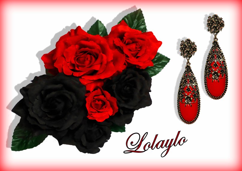CONJUNTO COMPLEMENTOS ROJO- NEGRO