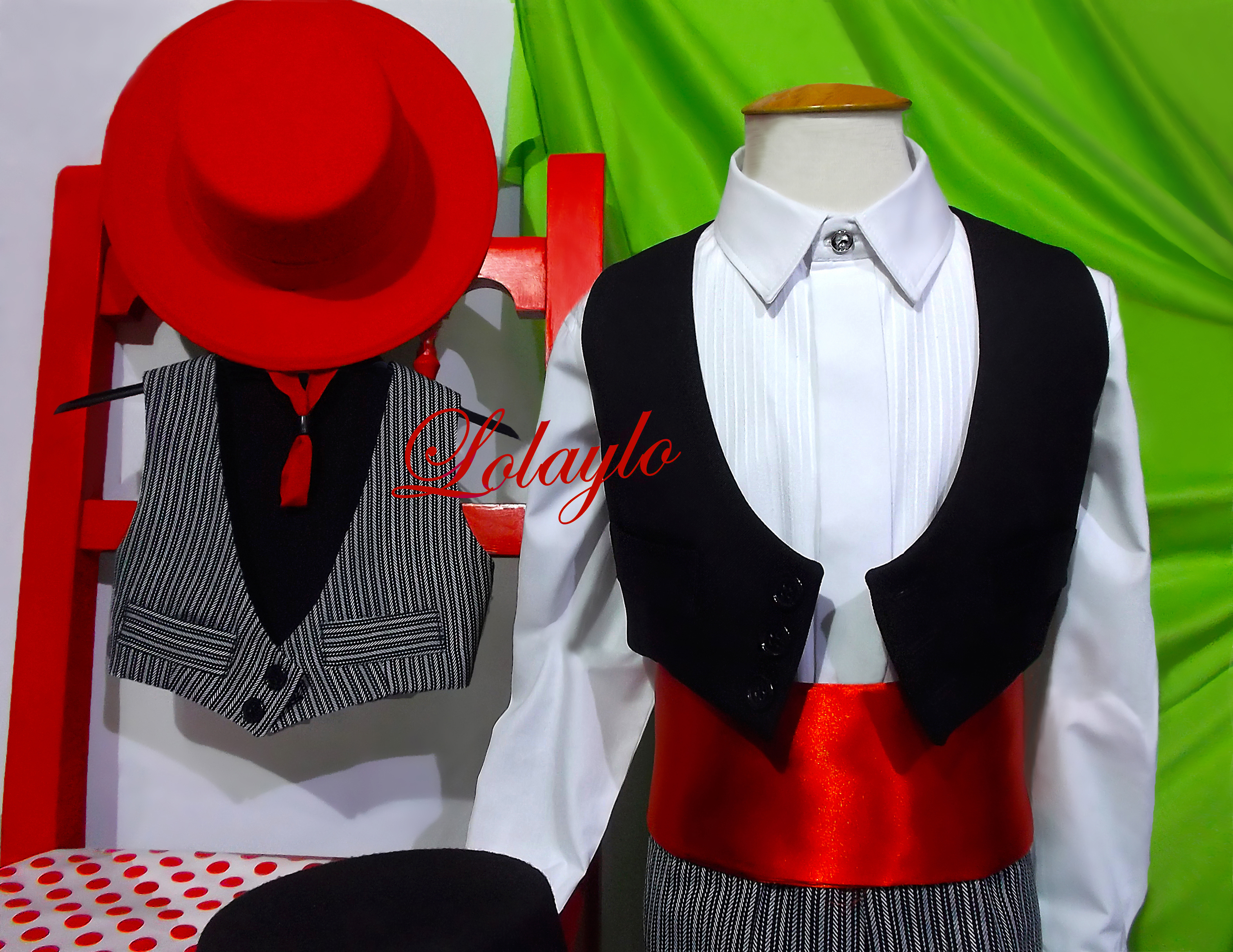 DET. PANTALON RAYA-CHALECO NEGRO