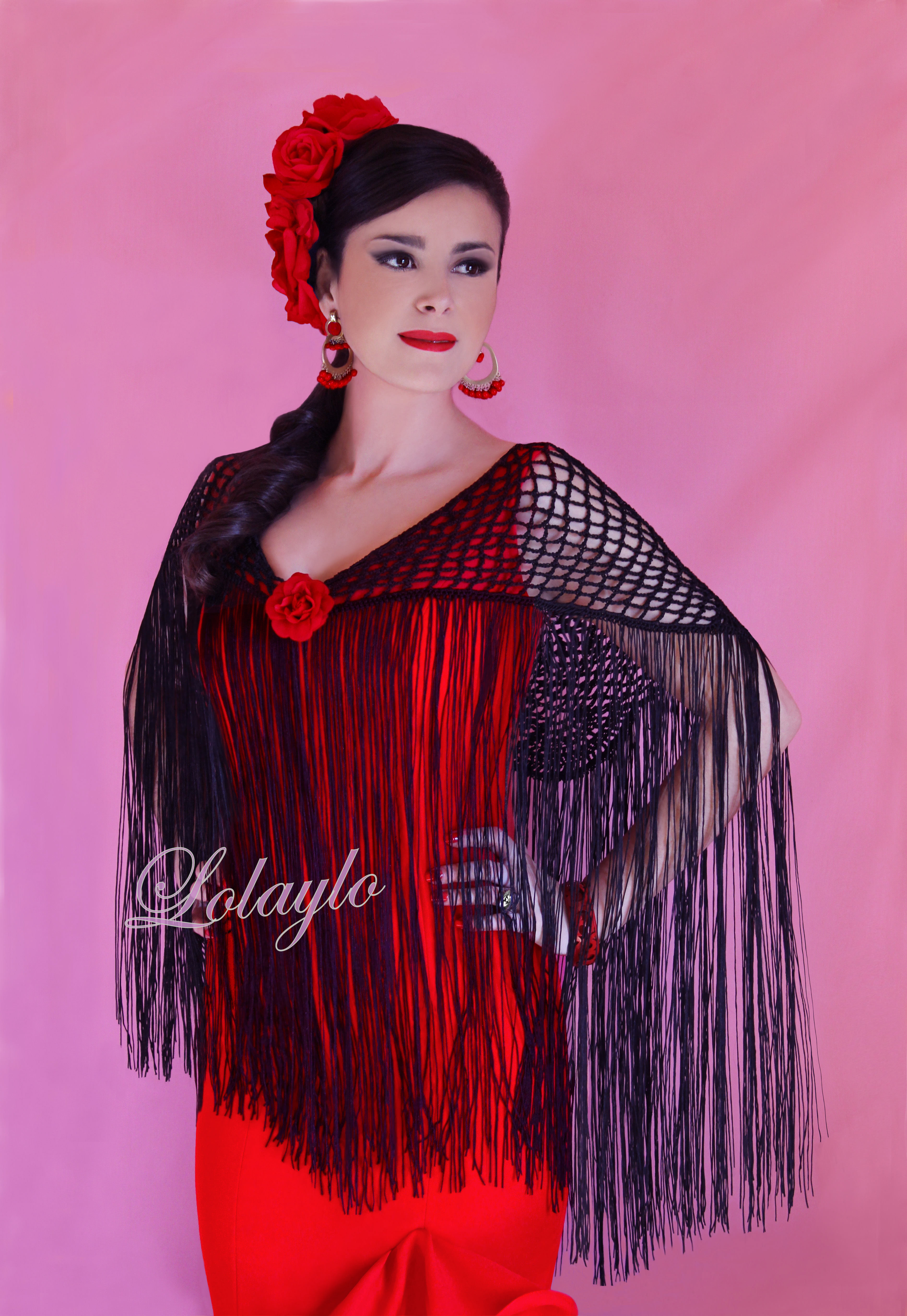 LKV- ROJO CROCHET NEGRO