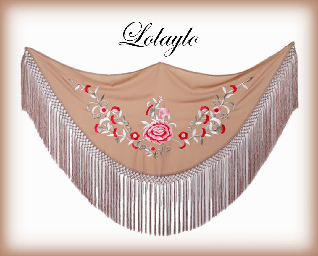 MANTONCILLO CRESPÓN CAMEL BORDADO 110€.