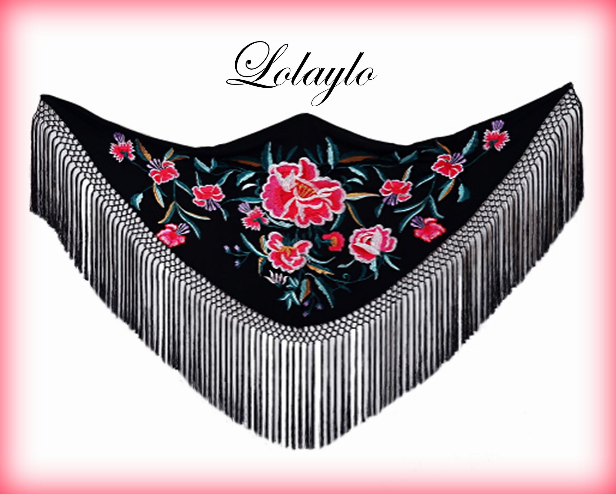 MANTONCILLO CRESPÓN NEGRO BORDADO 110€.