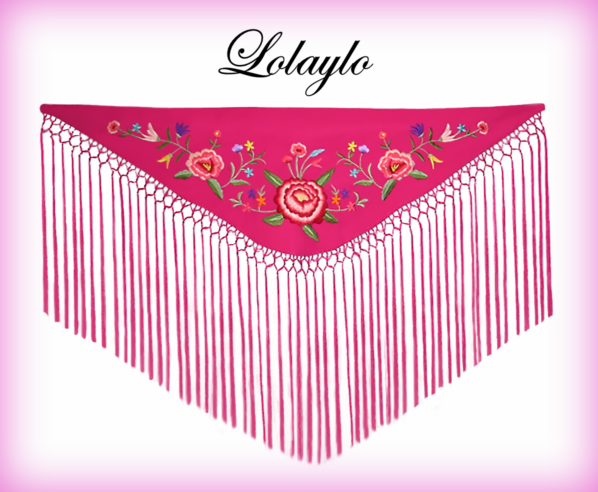 MANTONCILLO FUCSIA. 86X26cm. FLECO 36cm. 85€.