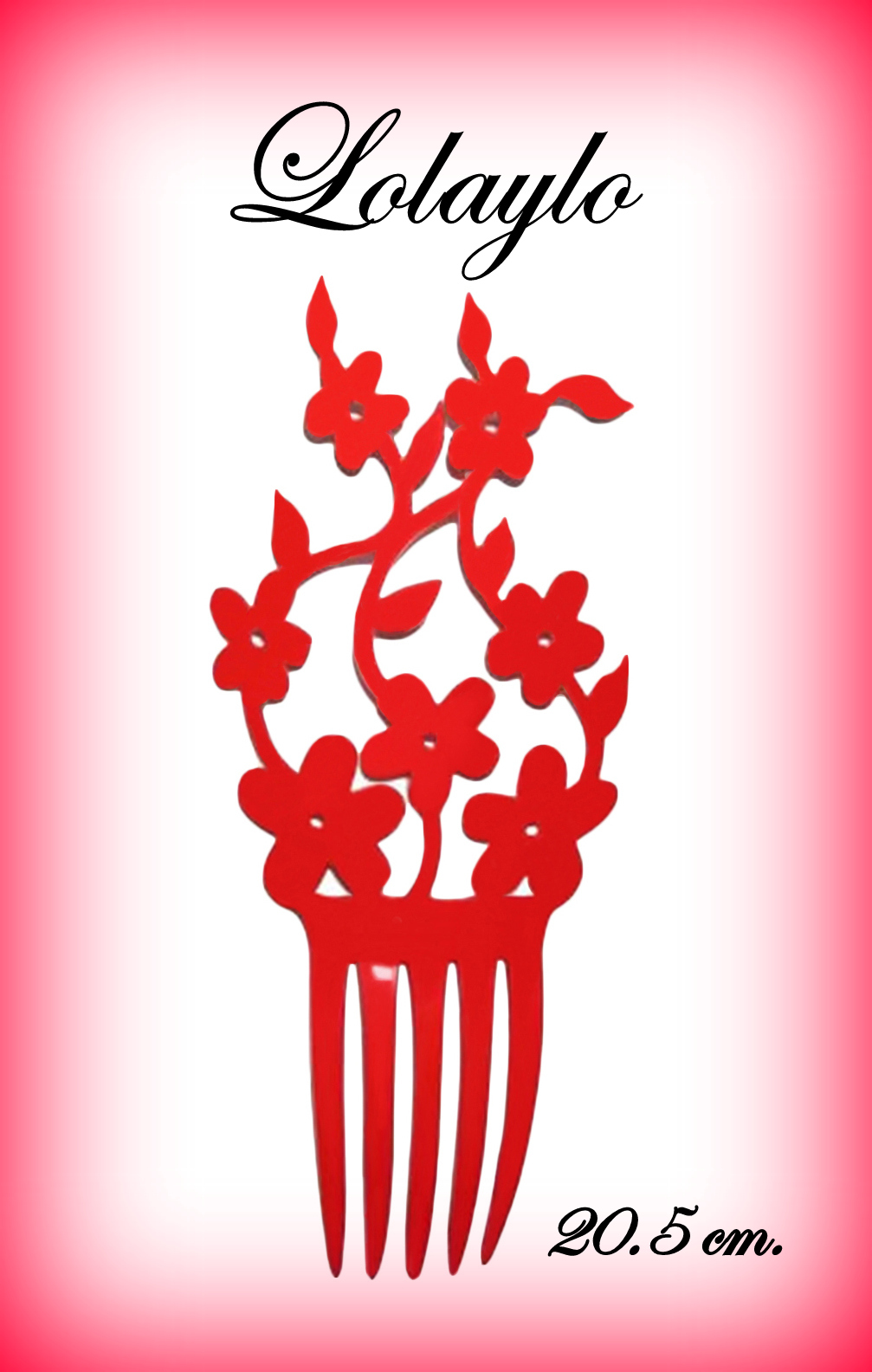 PEINETA FLORES 20.5cm. 15€. (2)