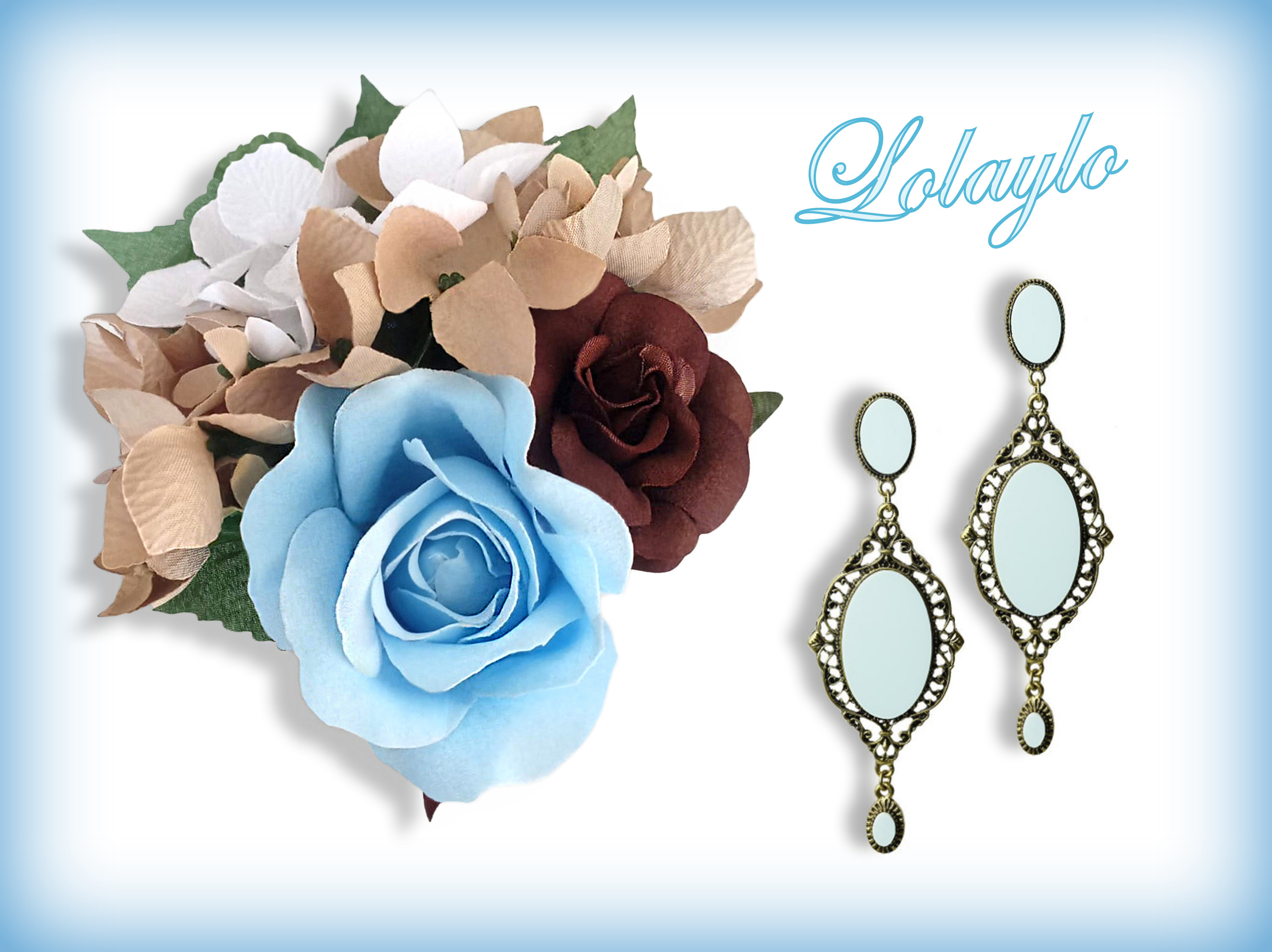 TOCADO 15x15. 18€. PENDIENTES 10.5cm 15€.