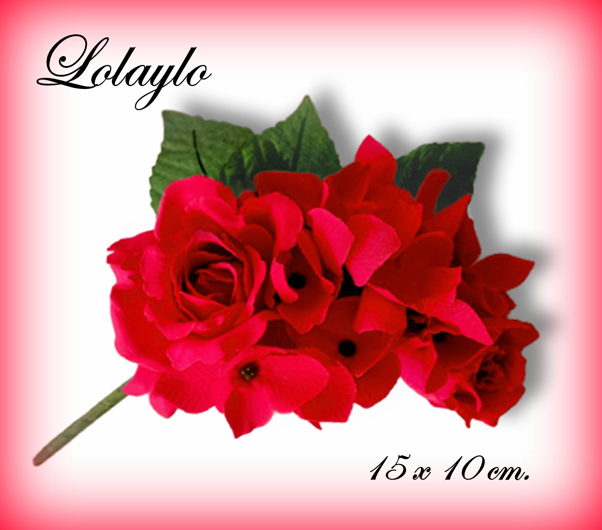 TOCADO ROSAS Y HORTENSIAS 16€.15x11cm.