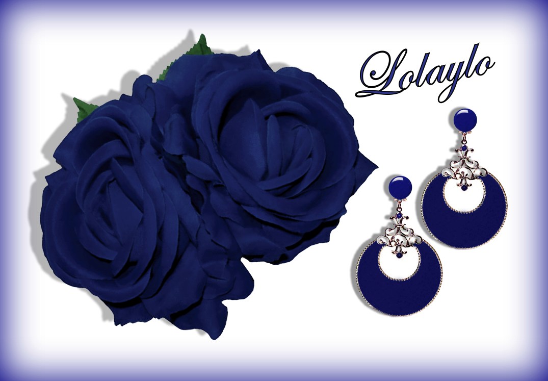 TOCADO Y PENDIENTES AZUL