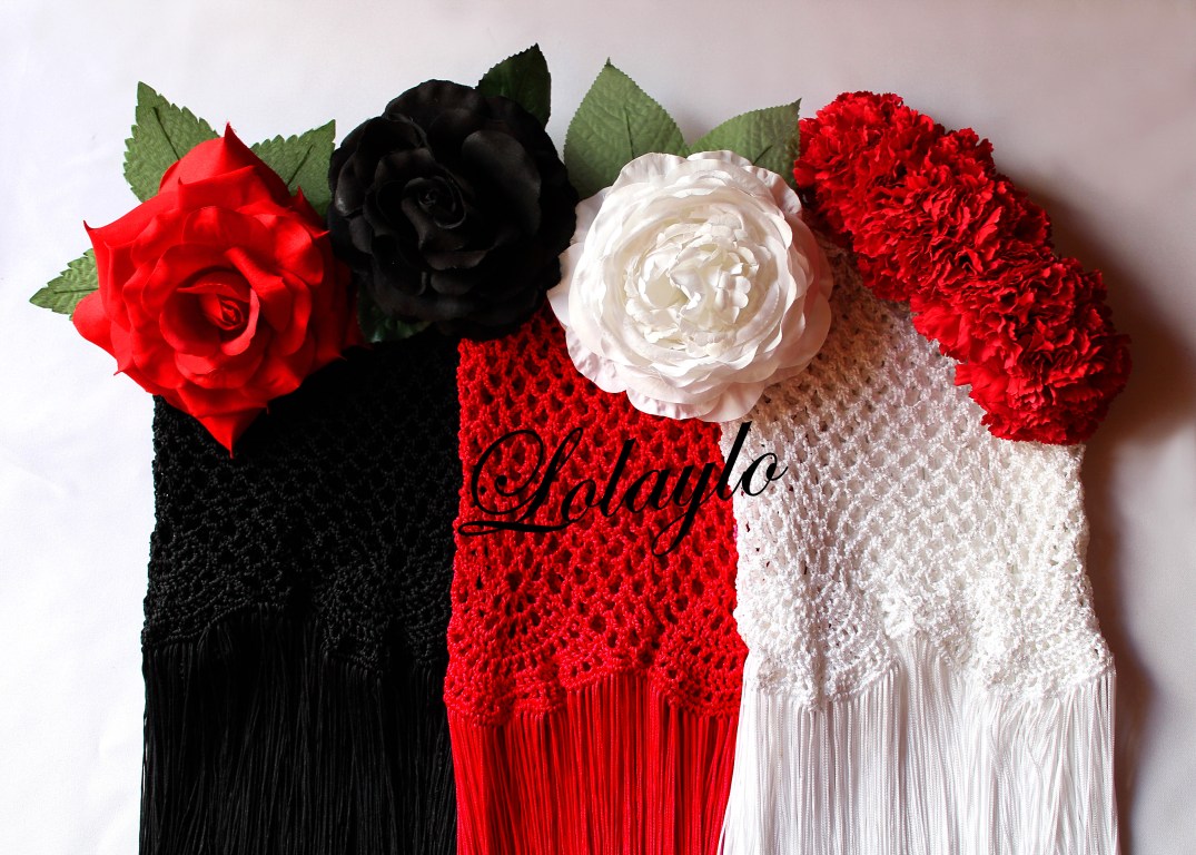 CROCHET ROJO, BL, NEGRO