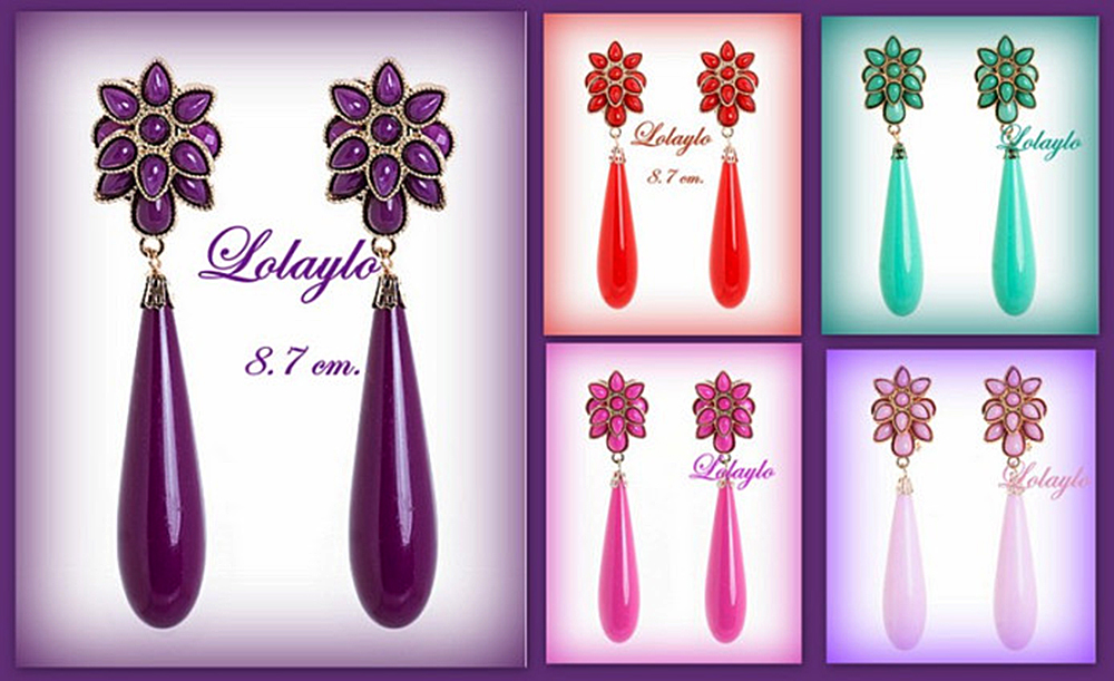 PENDIENTES LÁGRIMA CABEZAL FLOR