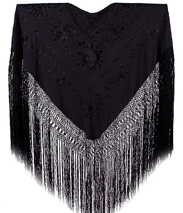 MANTÓN NEGRO 135cm.